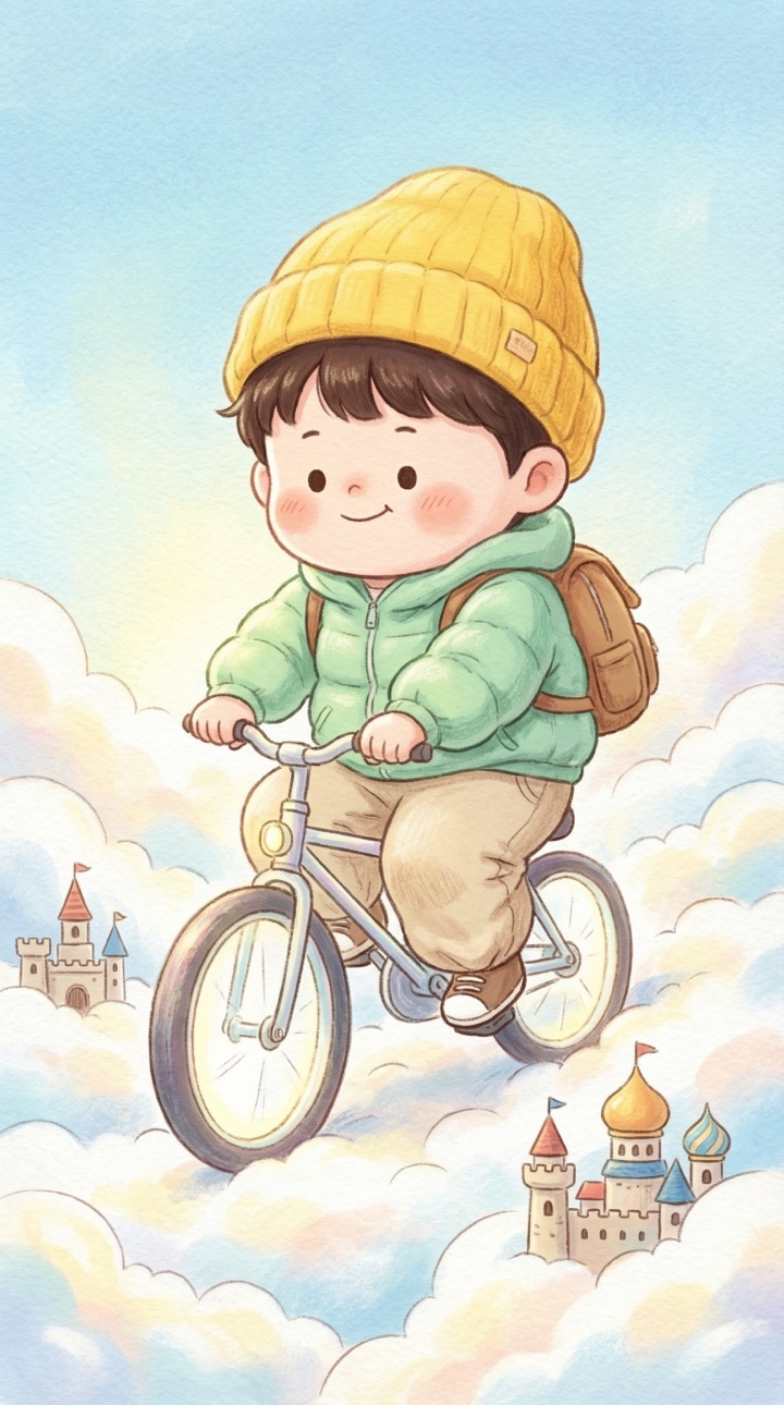 동화 장면 1: 안녕? 오늘은 자전거를 아주아주 좋아하는 '민준 삼촌'...