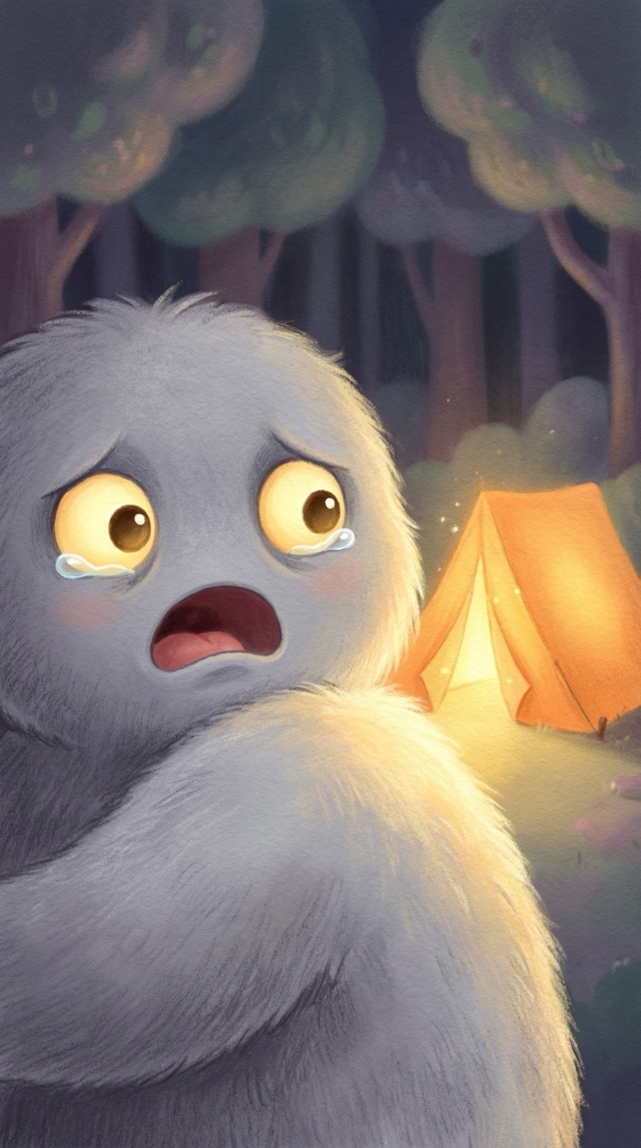 동화 장면 8: 글을 쓸수록 캄캄했던 텐트 안은 아름다운 마법의 세계로...